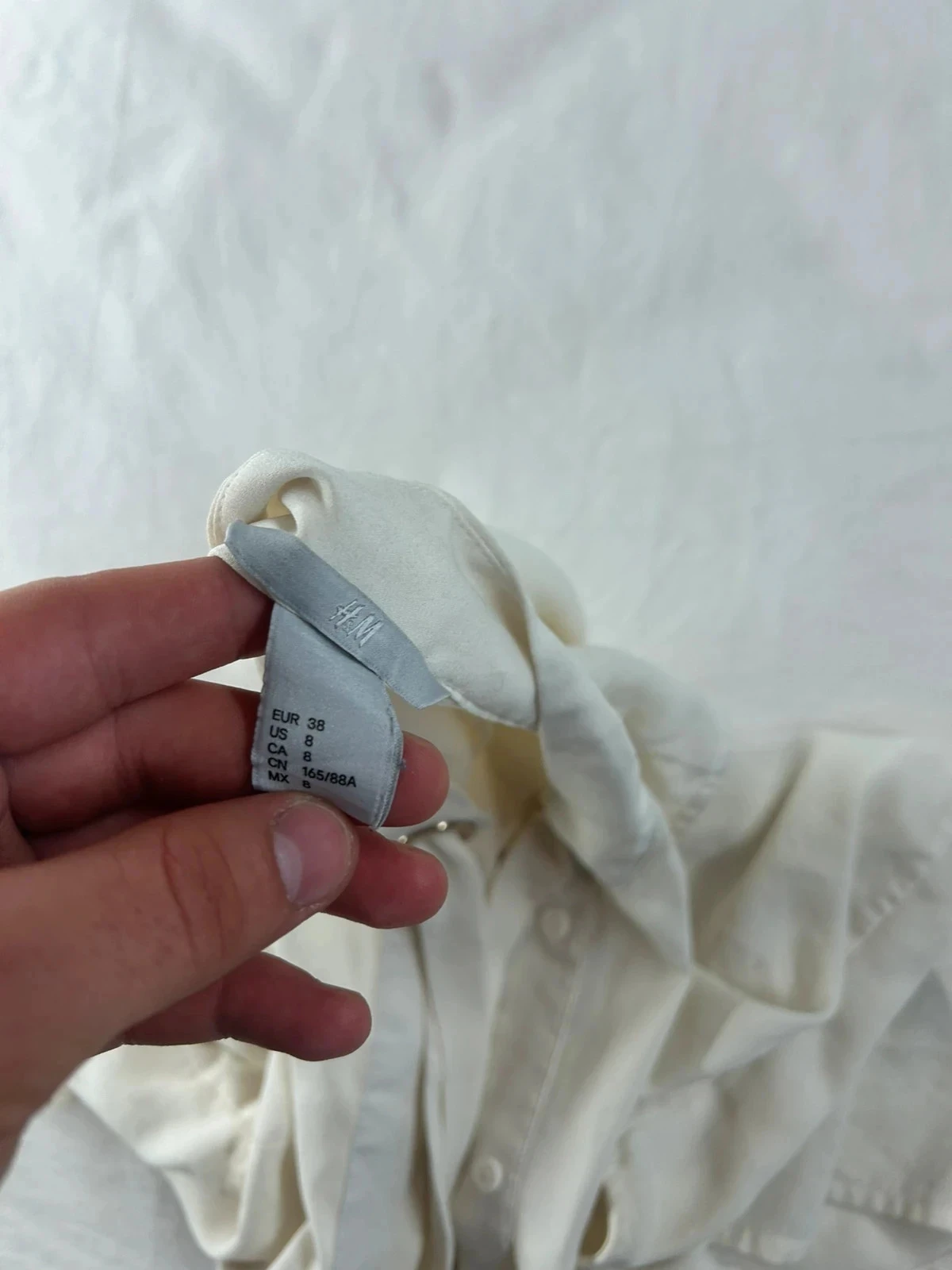 Cream beige short-sleeved blouse h&m – photo 7